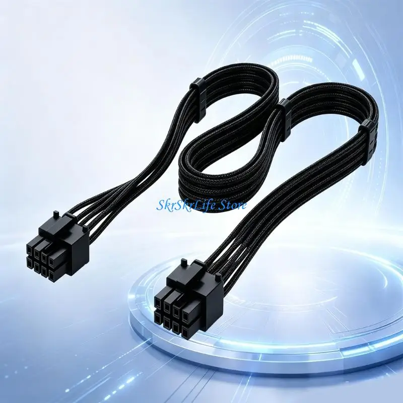 E65E 8Pin PCIE Cable Nylon Braided 8Pin 6+2Pin Power Cable For GPU Power Supply Modular Wire 30Cm 50Cm 80Cm