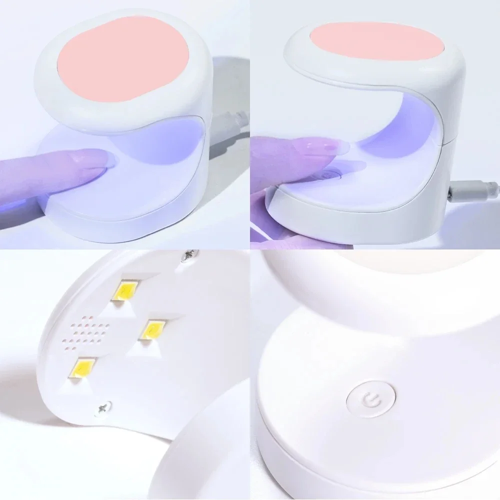 Lâmpada compacta para unhas UV-LED de 16 W - Secagem rápida e segura para unhas em gel - Ferramenta de manicure portátil para uso DIY e profissional