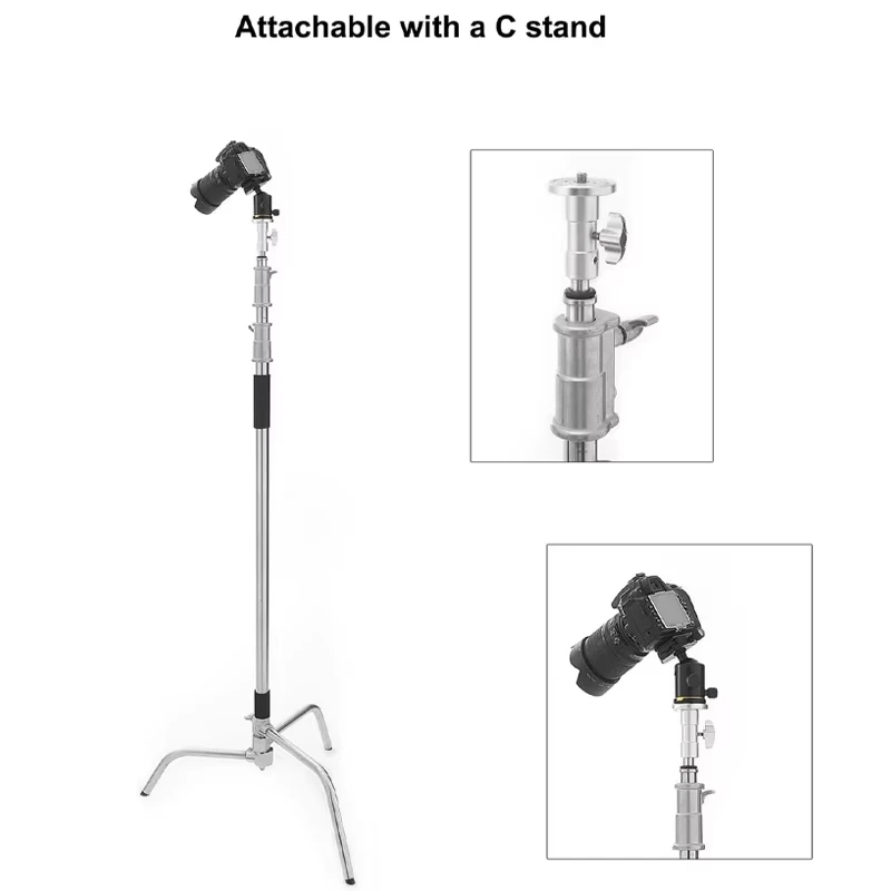 Meking Light Stand Adapter C Stand Camera Mount Light Stand Tripod Screw 1/4 "3/8" and 5/8" Fixing Nut Photo Studio Accessories