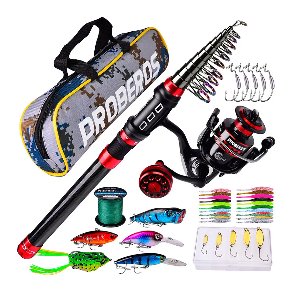 

Spinning Telescopic Fishing Rod And Reel Combo Kit Set With Fishing Floats And Hooks Fishing Combo Blister Package