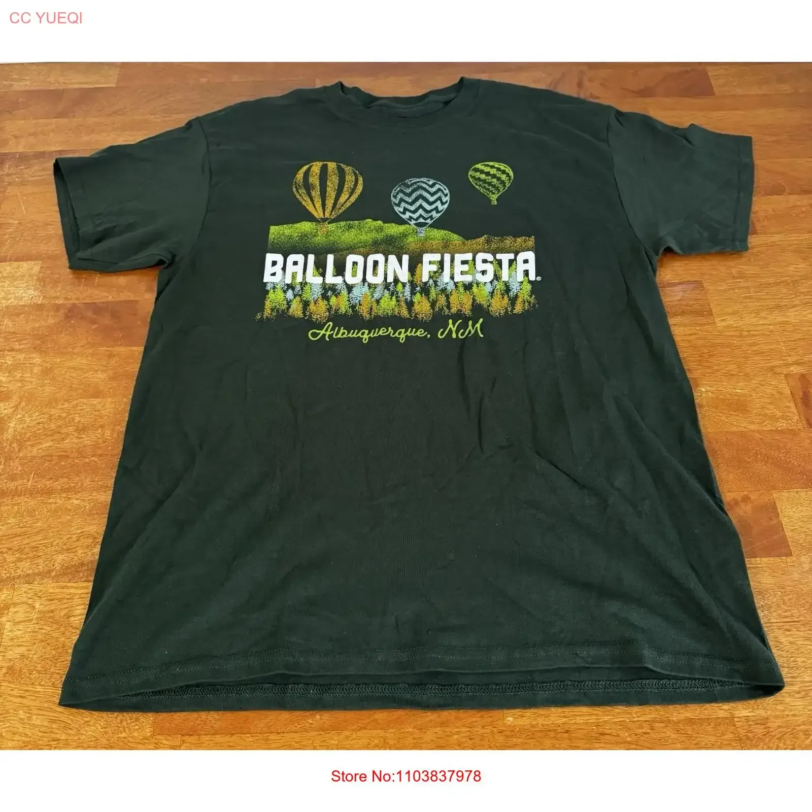 Футболка Balloon Fiesta Hot Air Albuquerque, Нью-Мексико, зеленая мужская L, редкая, винтажная, стираная, мягкая, модная, удобная, универсальная