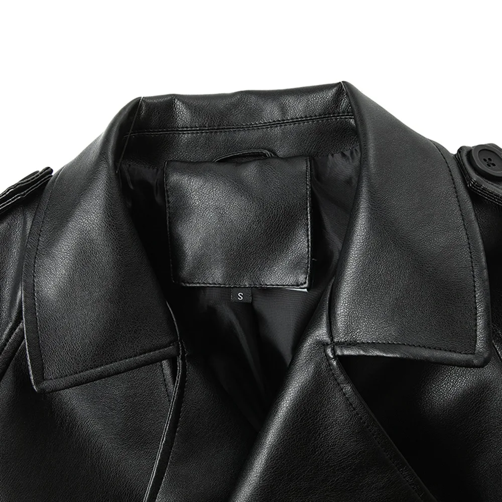 Giacca da motociclista da donna in ecopelle - Giacca corta ispirata a Y2K per la primavera e l'autunno