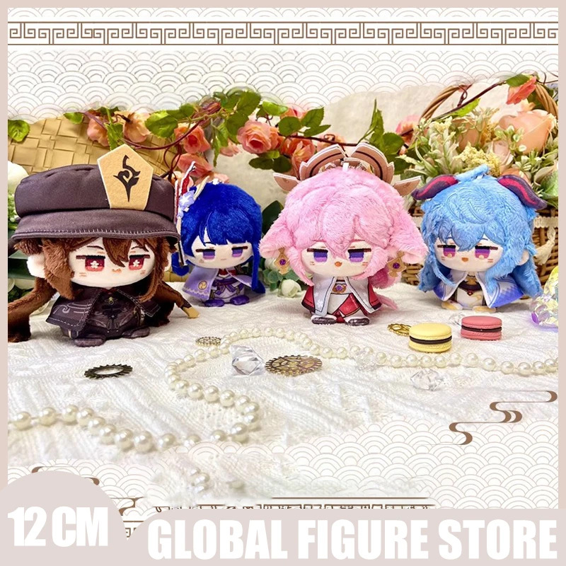 Genshin Impact Anime Plush Toy HuTao Ganyu Yae Miko Raiden Shogun Kawaii Peripherals Beautiful Girl Doll Desktop Decoration Gift