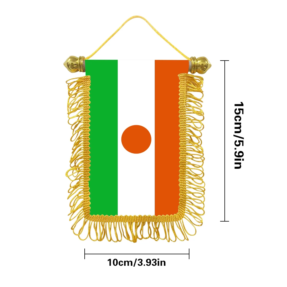 Niger small hanging flag 10x15cm triangular flag car decoration hanging flag double-sided pattern with suction cup