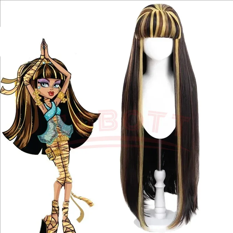 Game Cleo de Nile Wig Anime Monster High Cleo de Nile Cosplay Cute Wig Hair Heat Resistant Synthetic Women Long Wig