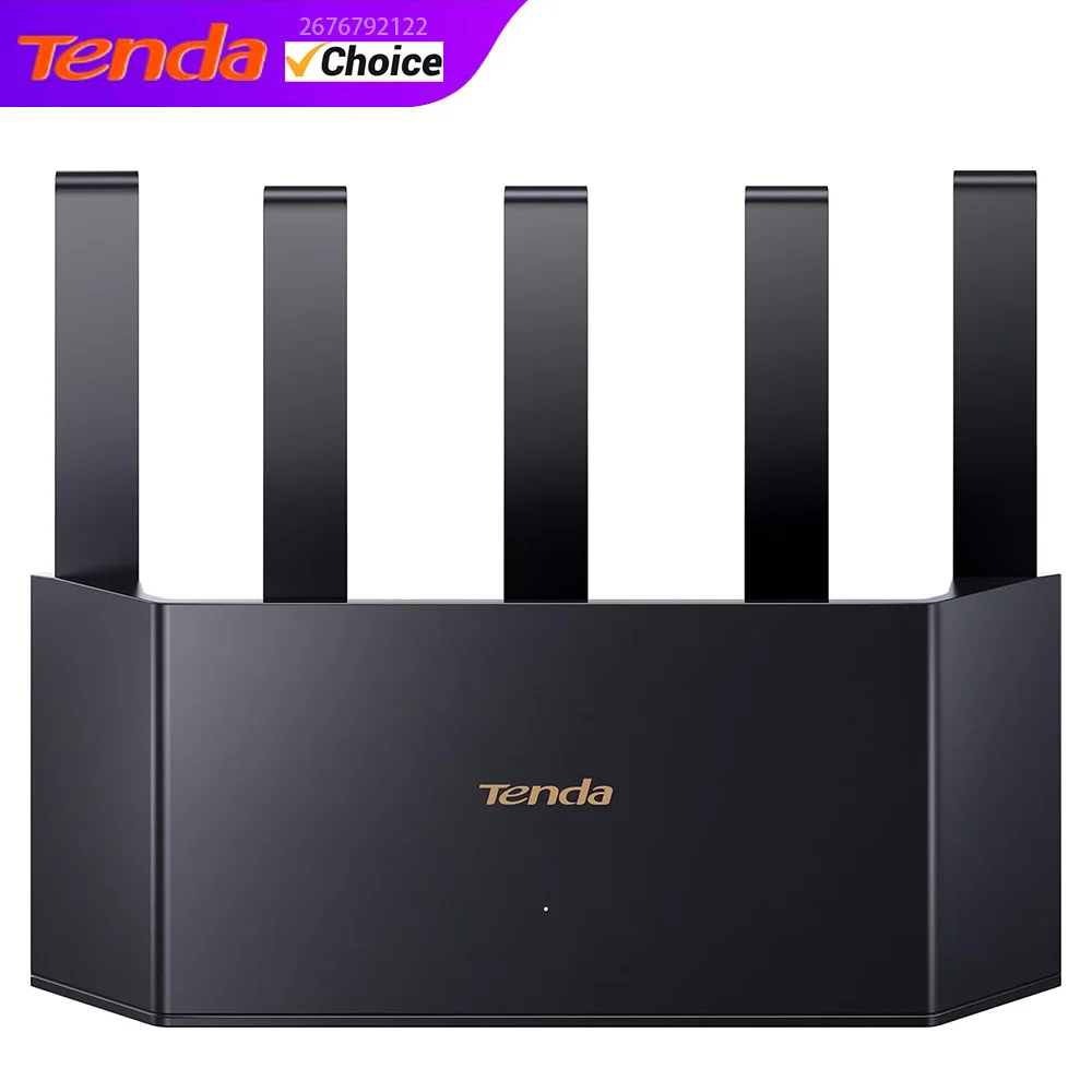 Routeur Tenda WiFi6 Pro AX1500 double bande sans fil 2.4G/5GHz, ports Gigabit, réseau longue portée, application de configuration facile, contrôle parental.