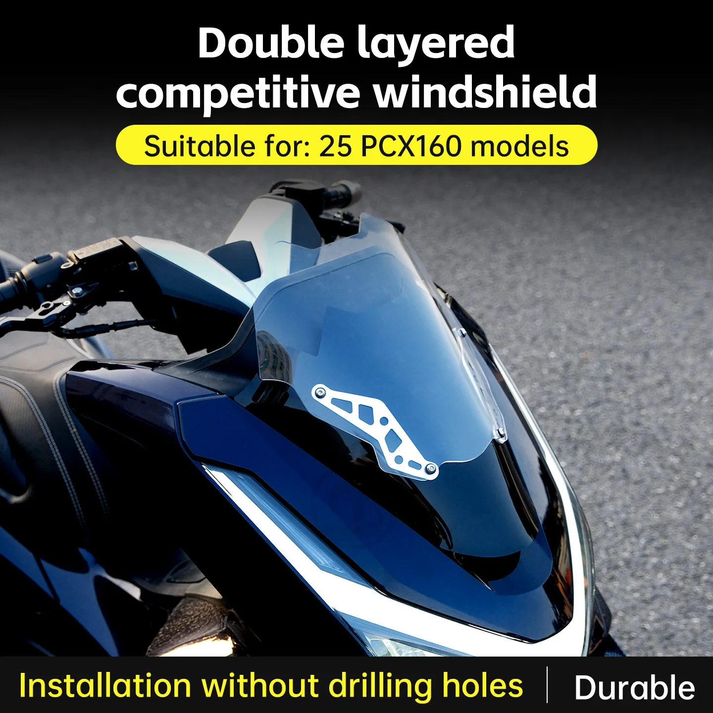Suitable for Honda PCX125 PCX160 PCX 160 125 2025 improved double-layer windshield sports windshield motorcycle accessories