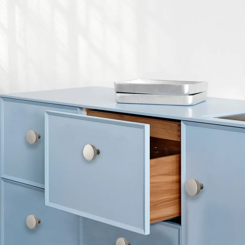 

Modern Colored zinc alloy single-hole handle Cabinet Knobs Round Brushed Kitchen Handles Metal Hardware Dresser Drawer Knobs