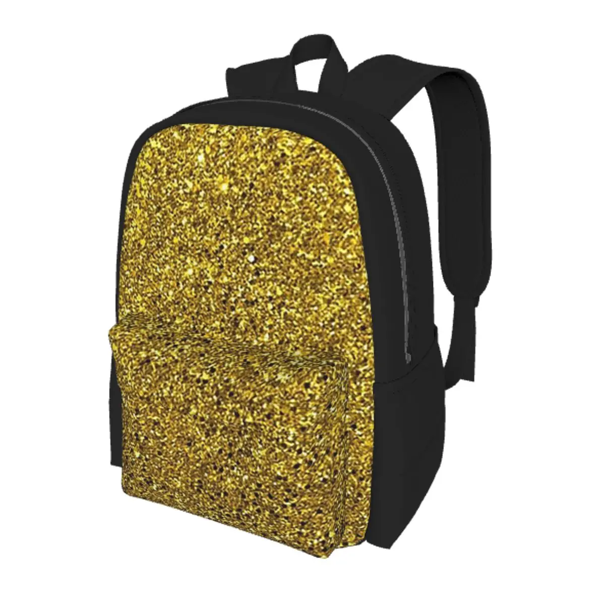 

Gold Glitter Abstract Student Backpack School Bag Hiking Travel Daypack for Boys Girls Bookbag Shoulder Bags