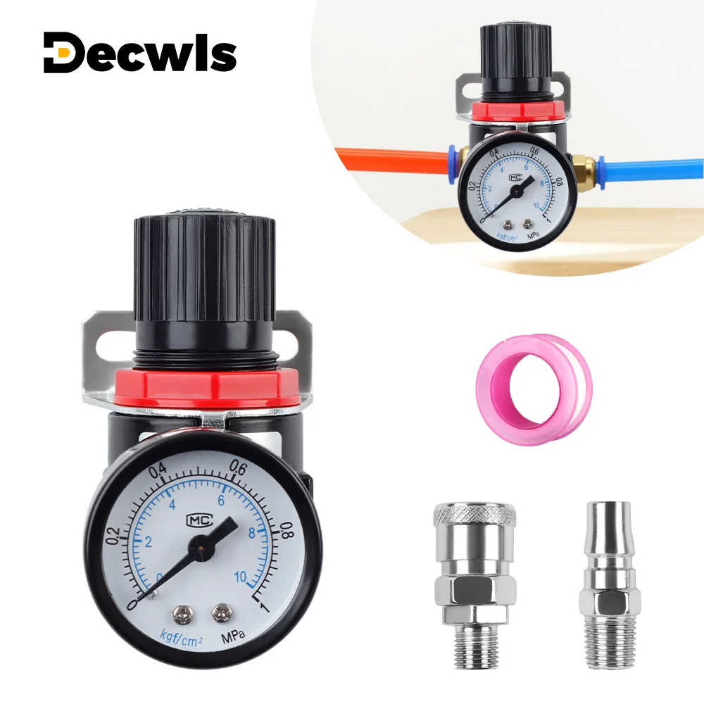 

Pipeline Pressure Regulator, 145Psi Household Spray Gun Air Pressure Regulator, Thread 1/4", 0-1MPA Air Source Processing Tools