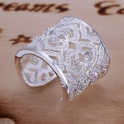 Leading fashion silver gold color womenpersonality simple elegant  stone jewelry  heart ring  classic models R106