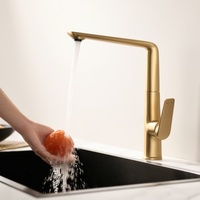 Brushed Gold Pull Out Kitchen Faucets Brass Gray Sink Faucet Black Sink Tap Rotating Spout Mixers Tap Hot Cold Water Crane