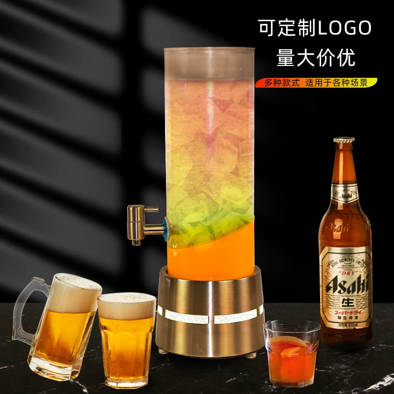 LED ice bucket 2/3/4 liter wine cooler, juice bucket, beer bucket, ice bucket, suitable for parties, families, bars, nightclubs