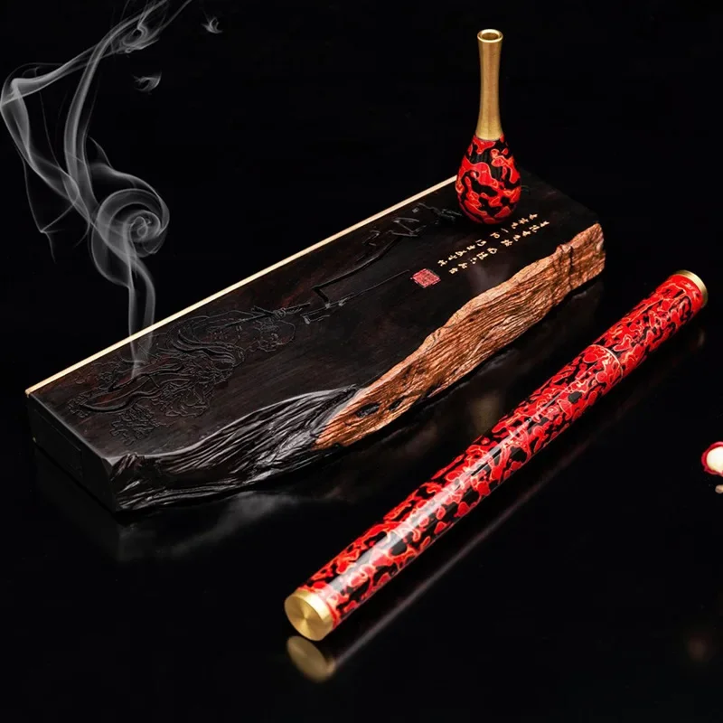 

Tanyin Chinese Style Mahogany Incense Burner Tools Creative Home Indoor Buddhist Horizontal Decoration for Home Censer Zen Decor