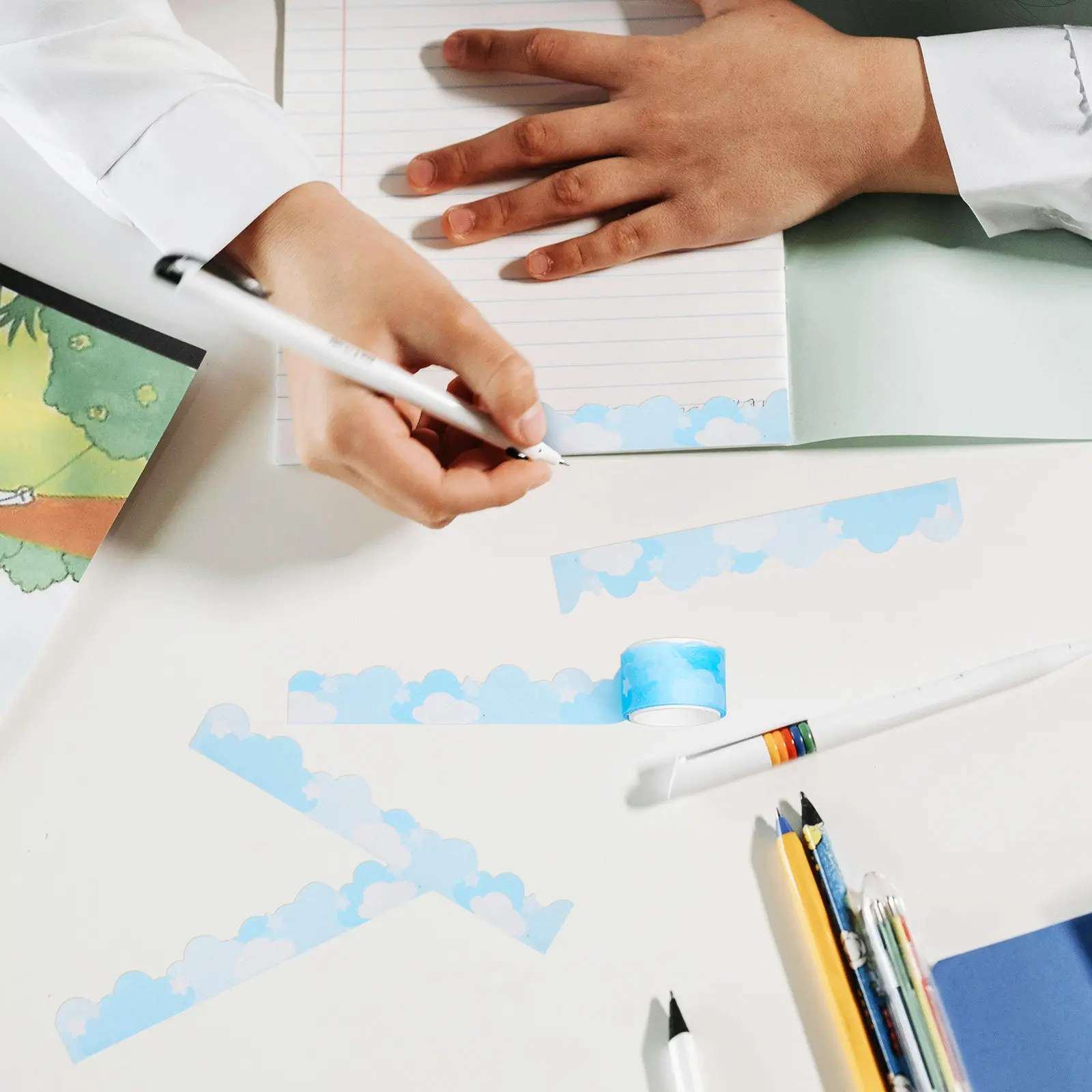 

2 Rolls Scrapbook Tape Journaling Washi Accessories Supplies Decorative Japanese Stationery