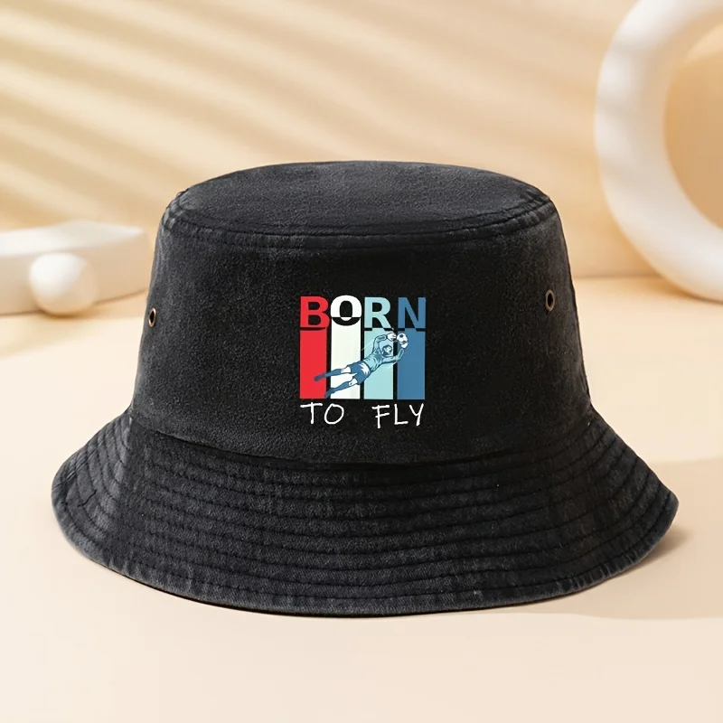 A Stylish Unisex BORN TO FLY Bucket Hat, Perfect for Outdoor Activities, Lightweight And Versatile, Suitable for Truck Drivers,