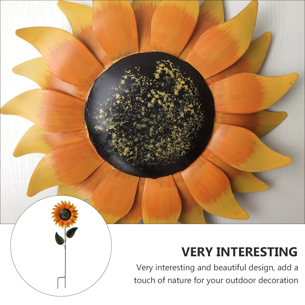 

1 set 1 Set Metal Sunflower Stake Decoration For Outdoor Garden Lawn Metal Flower Ornament Easy Use Bright Gift