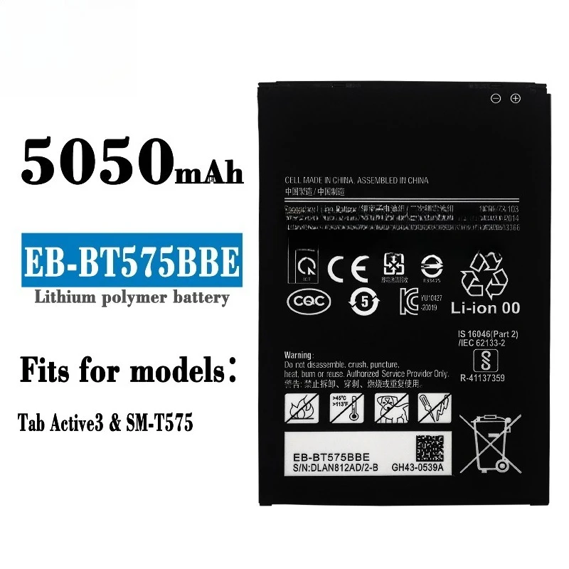 Nouveau 5050mAh EB-BT575BBE pour Galaxy Tab Active 3 SM-T570 SM-T575 GH43-05039A Batteries de téléphone portable + outils