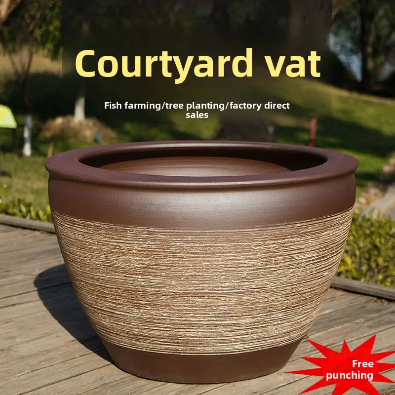 YFY large water tank, water lily tank, lotus pot, iron tree, bonsai, tree planting, flower pot, extra large courtyard