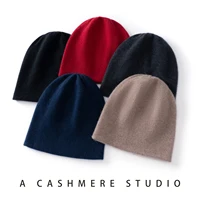 High Quality Pure Cashmere Hat for Men and Women Winter Double Layer Thicken Knitted Skullies Beanies Caps Female Outdoor Hats - Image 2