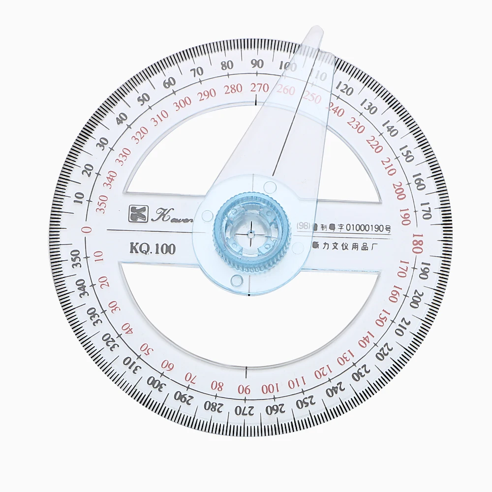 Swing Arm Angle Finder Gauging Tools 360 Degree Pointer Protractor Ruler 10cm Circular Plastic