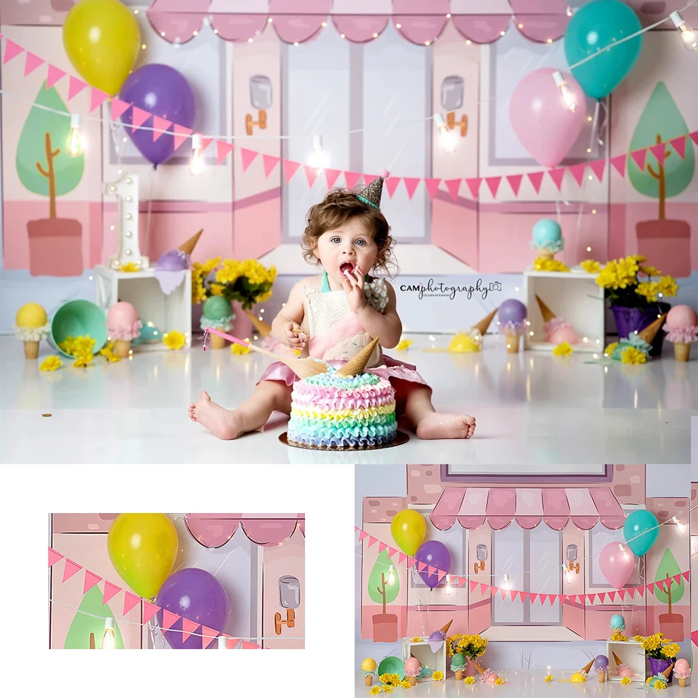 Mocsicka Cake Smash фон для фотосъемки новорожденных рамка с цветочным принтом фон цирк детский портретный фон