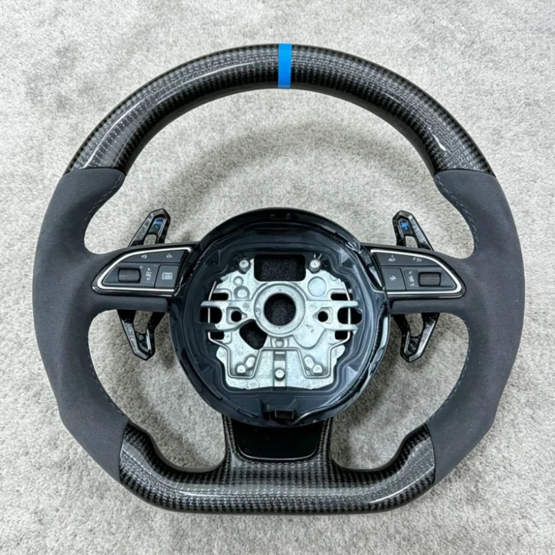 Customized Steering Wheel For Audi A3 A4 B8 A5 S3 S4 S5 Carbon Fiber Flat Bottom Soft Suede Auto Forging Hot Selling