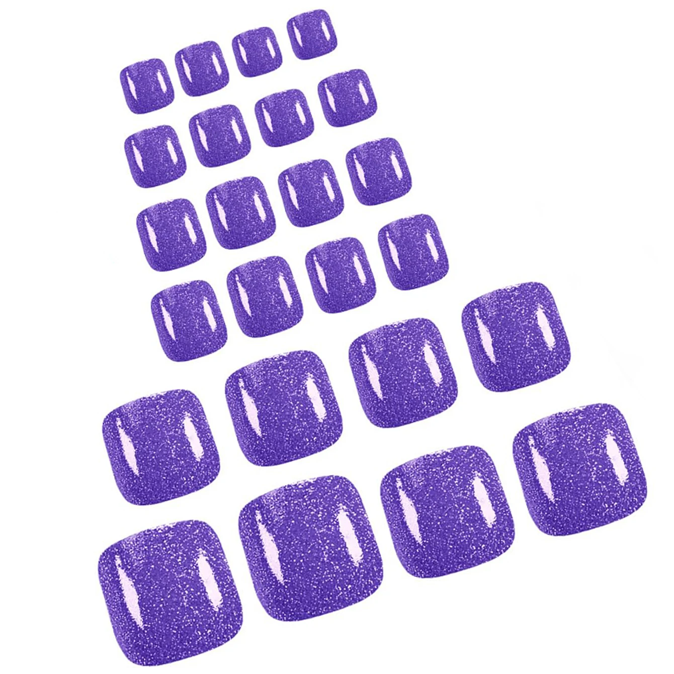 288 قطعة أظافر صناعية لامعة 12 مقاسات/صندوق بلون سادة اضغط على الأظافر غطاء كامل قصير أظافر صناعية من الأكريليك الاصطناعي