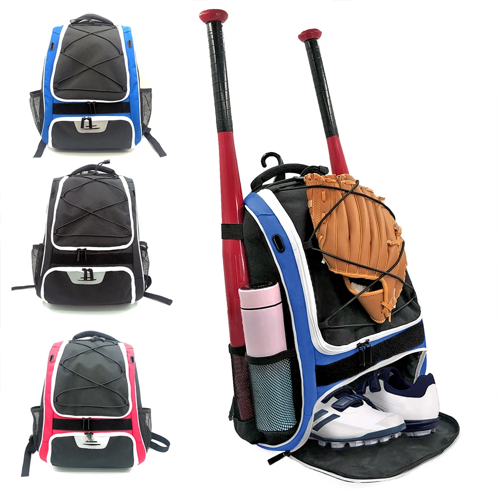 

20-35L Baseball Bag T-Ball Softball Equipment Bag Gear Large Main Compartment For Helmet Accessories Separate Shoes Compartment