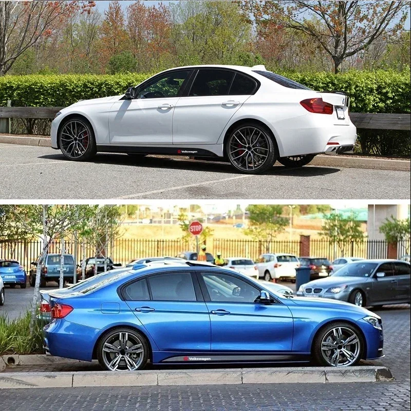 سيارة الخصر الجانب تنورة أعواد تزيين ألياف الكربون ملصقات السيارات ل Volkswagen VW شيروكو جيتا بيتل جولف باسات تيجوان