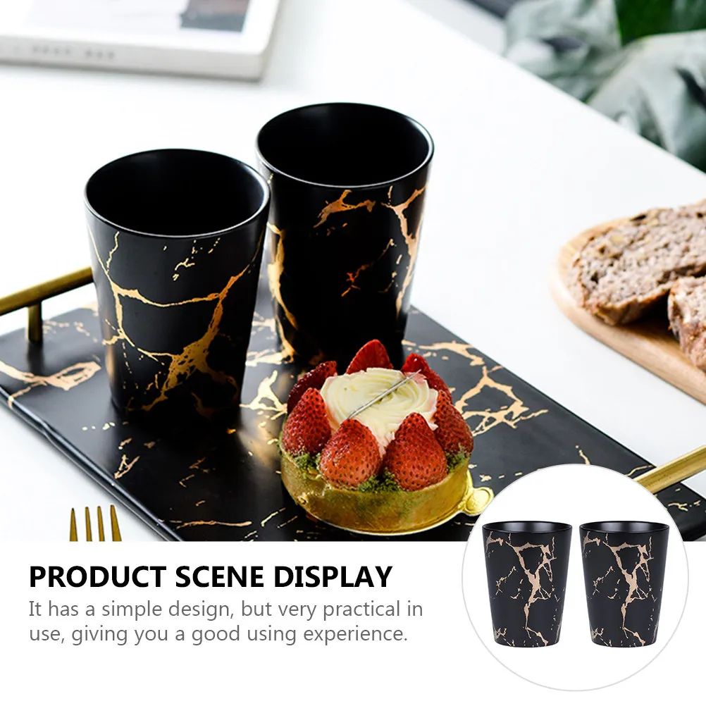 

2Pcs Ceramic Coffee Cup 300Ml Marbling Design Drink Mug for Tea Milk Juice Water Heat Resistant Stylish Housewarming Gift