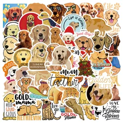 50pcs Cute Cartoon Golden Retriever Animals Dog Stickers For Luggage Laptop Guitar Vinyl Waterproof Graffiti Phone Car Decals