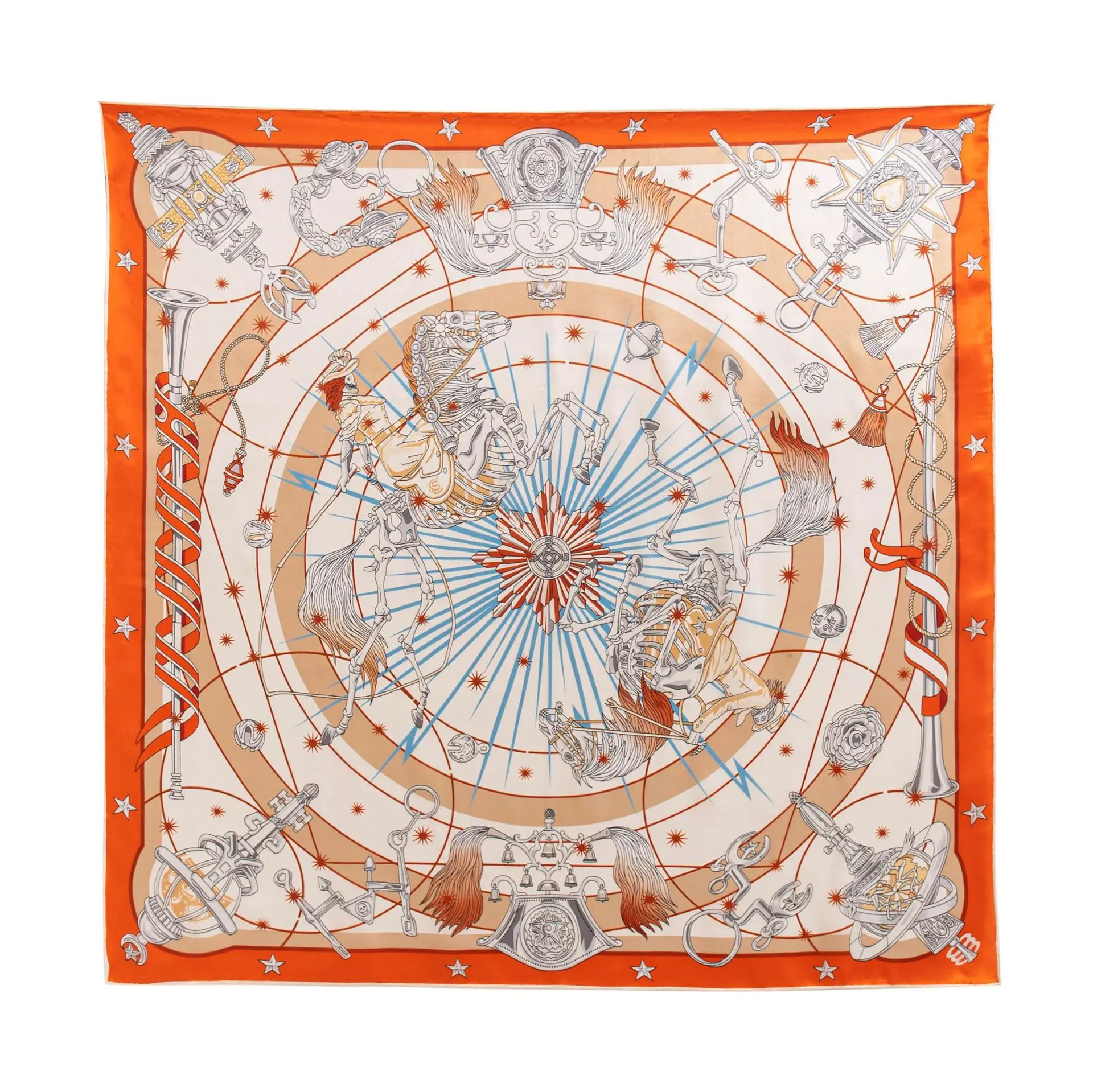 New silk scarf, retro niche mulberry silk square scarf, simple design, hand-rolled scarf