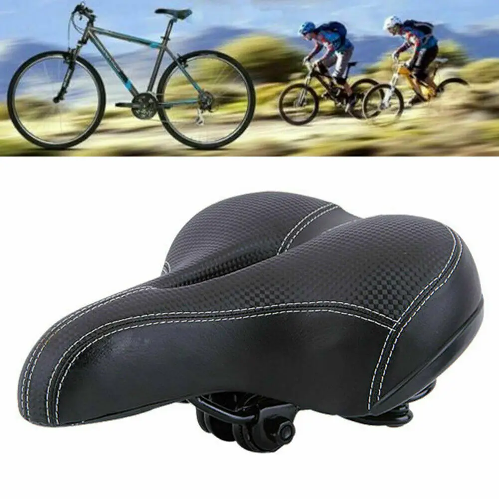 

Thick Cushion Double Steel Spring Bike Seat Bicycle Saddle Comfort Resistant Surface Air Vent Design Stress Relief for Long