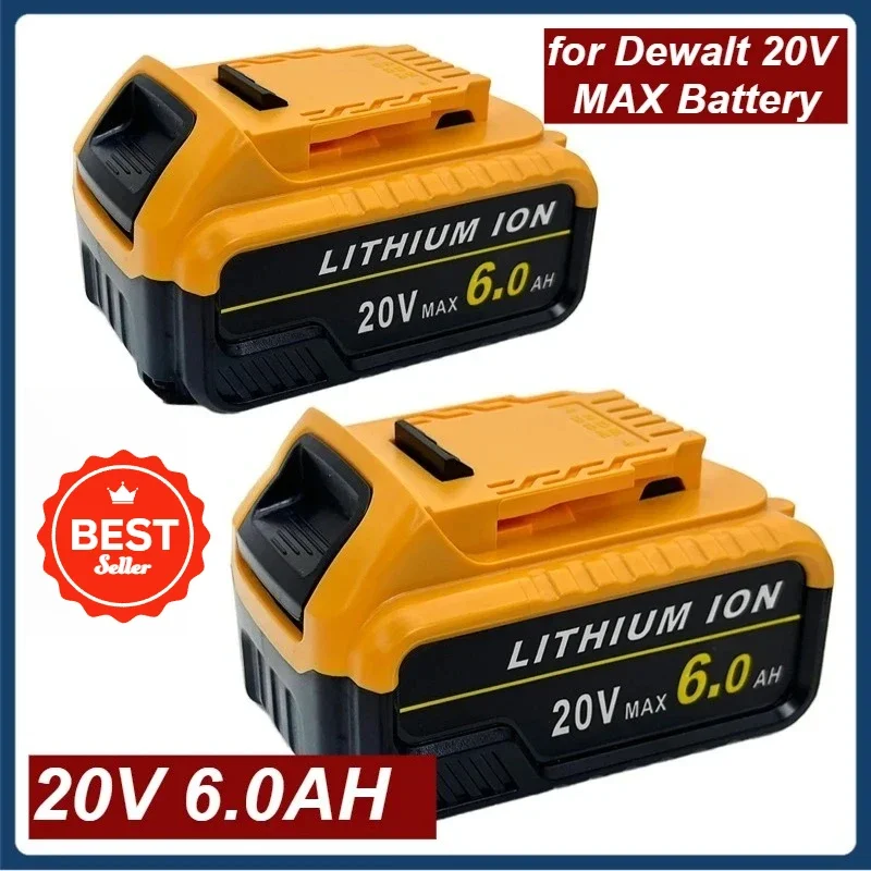 

20V 6.0Ah Replacement Battery Compatible for Dewalt 20V MAX Battery DCB200 DCB204 DCB206 DCB206-2 DCB201 DCB203 DCB181 DCB