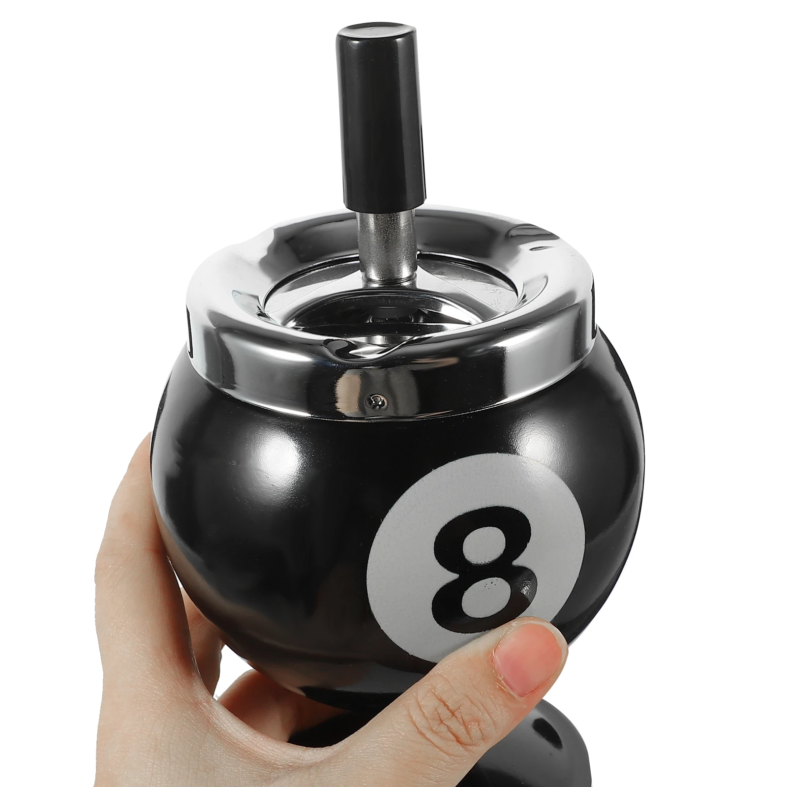 

Billiard Ashtray Black Color Large Capacity Easy Clean Stainless Steel Cigarette Ashtray Home Desk Accessory Household Smoking