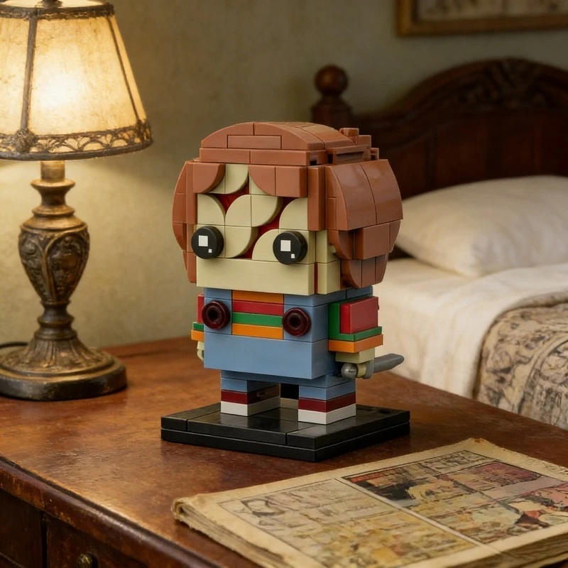 

Набор из 284 деталей: Ретро-фигурка-конструктор в стиле хоррор — сборная коллекционная модель для демонстрации, классический подарок для взрослых и подростков-фанатов