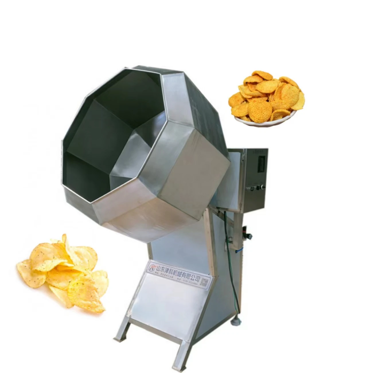 

Hot Sale Octagonal Snack Coating Drum Seasoning Mixing Processing Machine