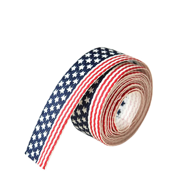 5yards/lot New Star Pattern Ribbon Thick Handmade DIY Costume American Flag Style Ribbon Material  R-079