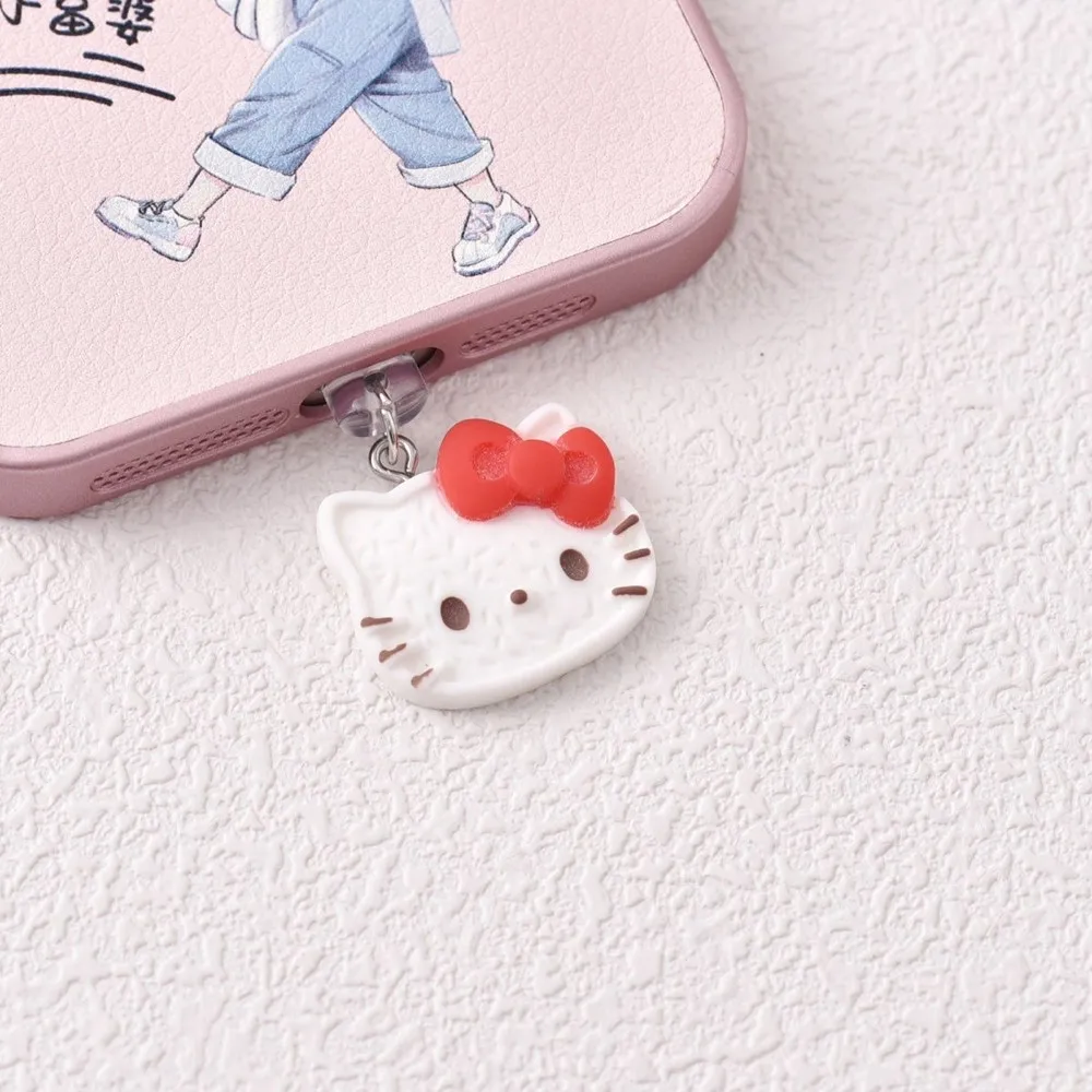 MINISO 3D Resin Hello Kitty Phone Dustproof Plug For iPhone Samsung Xiaomi Huawei Type C Android Charging Port Dustplugs