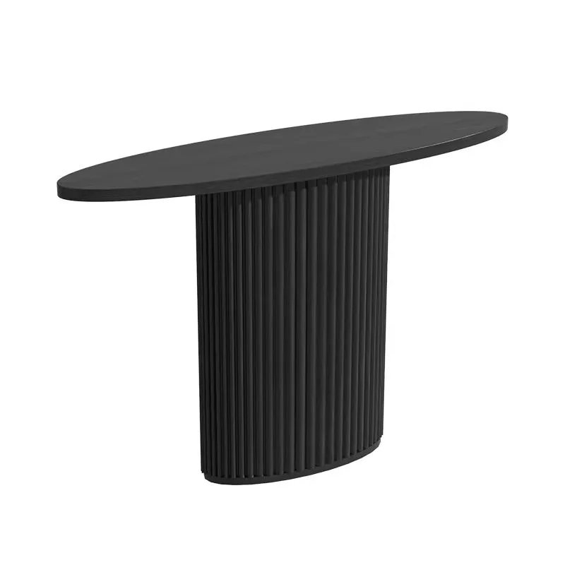 

Стол для прихожей из массива дерева, современный простой стиль, овальный прихожий стол