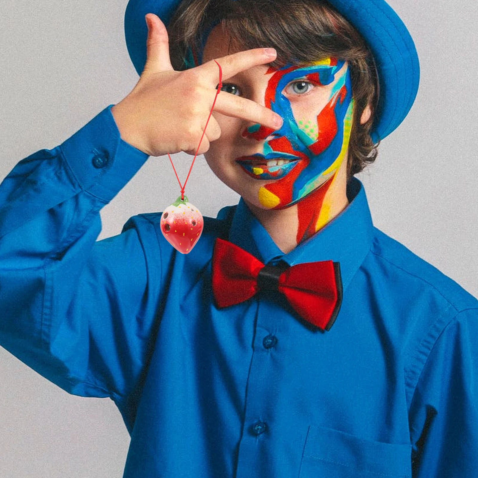 

1Set Strawberry Ocarina Durable 6-Hole Beginner Practice Wind Instrument Rich Resonance Clear