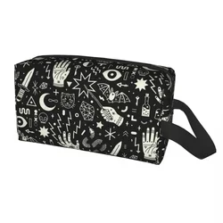 Travel Halloween Witchcraft Witch Toiletry Bag Kawaii Occult Witchy Magic Makeup Cosmetic Organizer Women Storage Dopp Kit Case