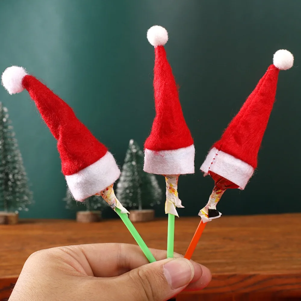 2Pcs Mini Christmas Hats Festival Party Atmosphere Props High-value Decorations Holiday Miniatures Christmas Fun Small Ornaments
