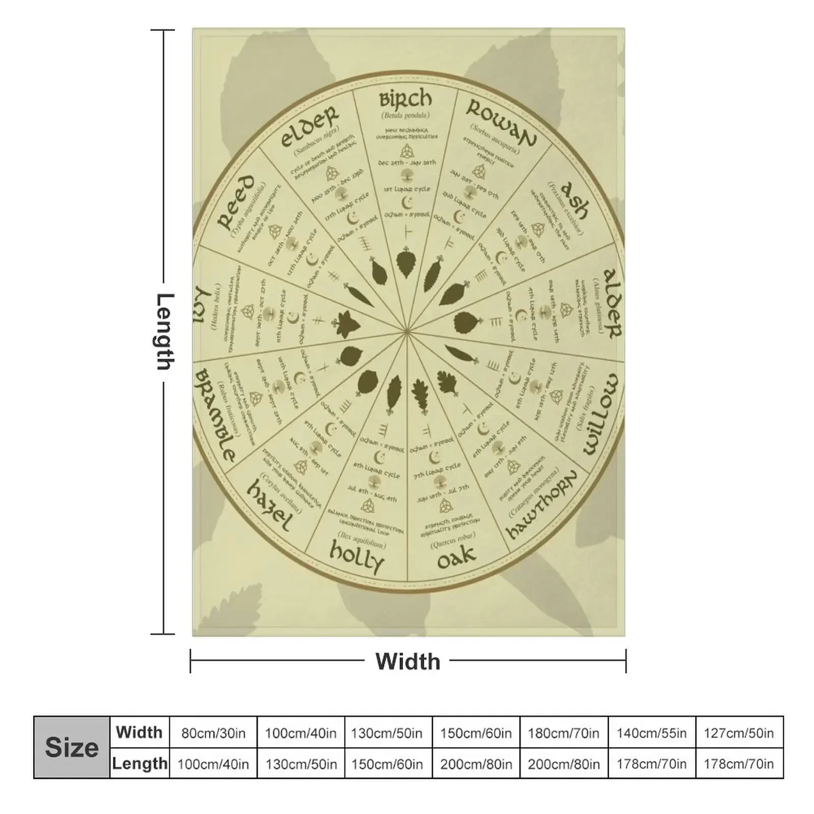 Celtic Ogham Tree Calendar Throw Blanket Custom Luxury Throw Large Luxury Thicken Blankets
