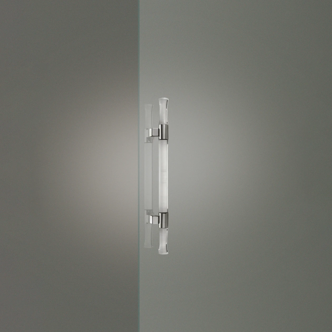 500mm Transparent  Acrylic Entrance Door Handle Chrome Stainless Steel Pull Handles For Wooden/Metal/Glass Doors PA-294