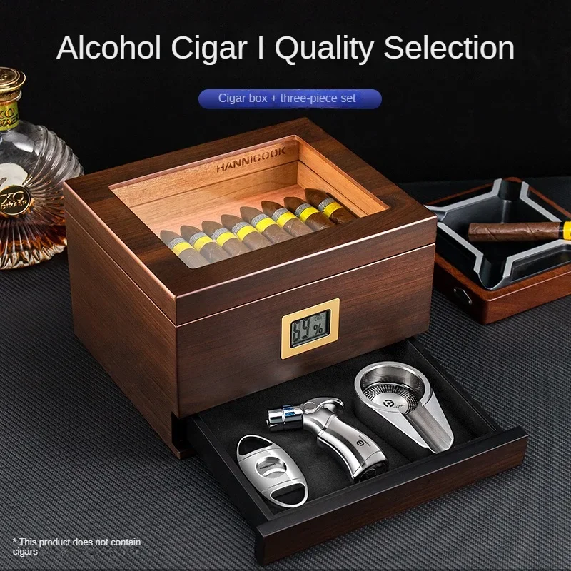 Cigar Moisturizer Cedar Multi-Layer Drawer Large Capacity Household Tools Set