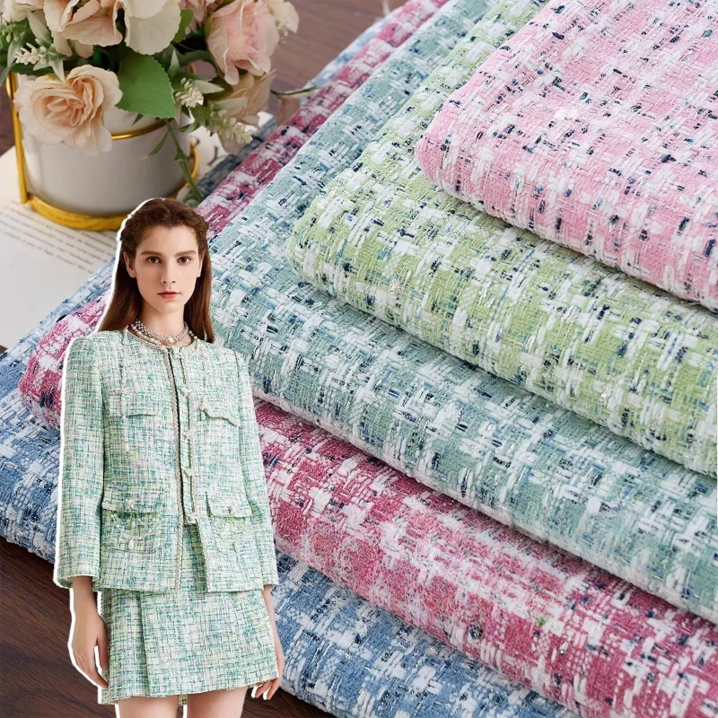 

Woven Woolen Shiny Silver Wire Chenille Fabric for Fashion Outerwear Vest Bouquet Apparel Diy Sewing Fabrics By Meter Cloth