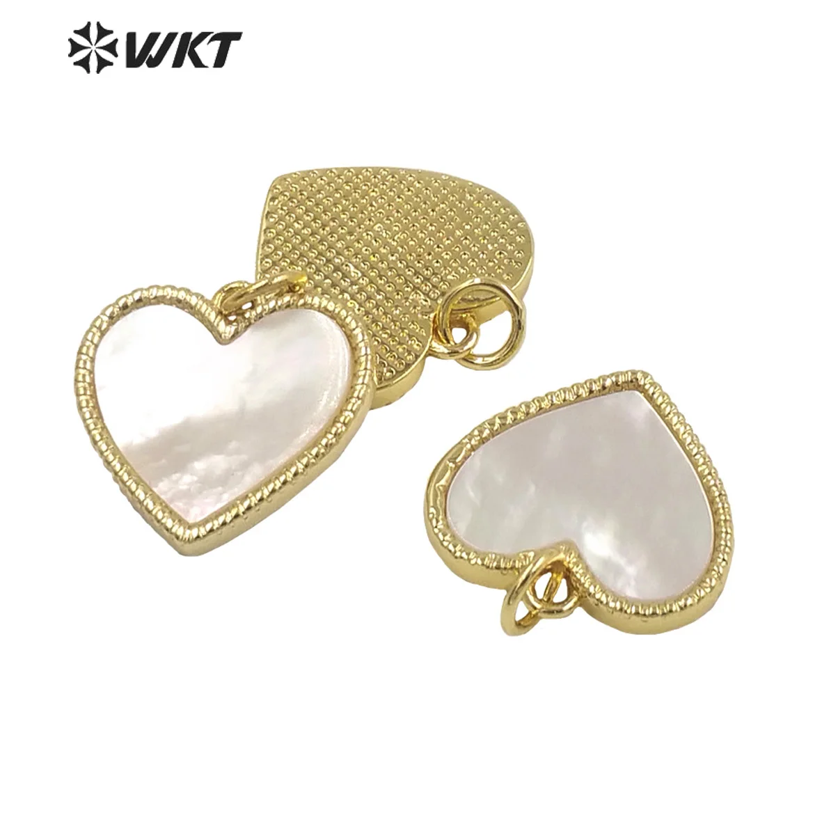 WT-JP322 Wholesale Fashion Natural White Shell Mop Charm Lovely Heart Shape Pendant For Women Birthday Gifts