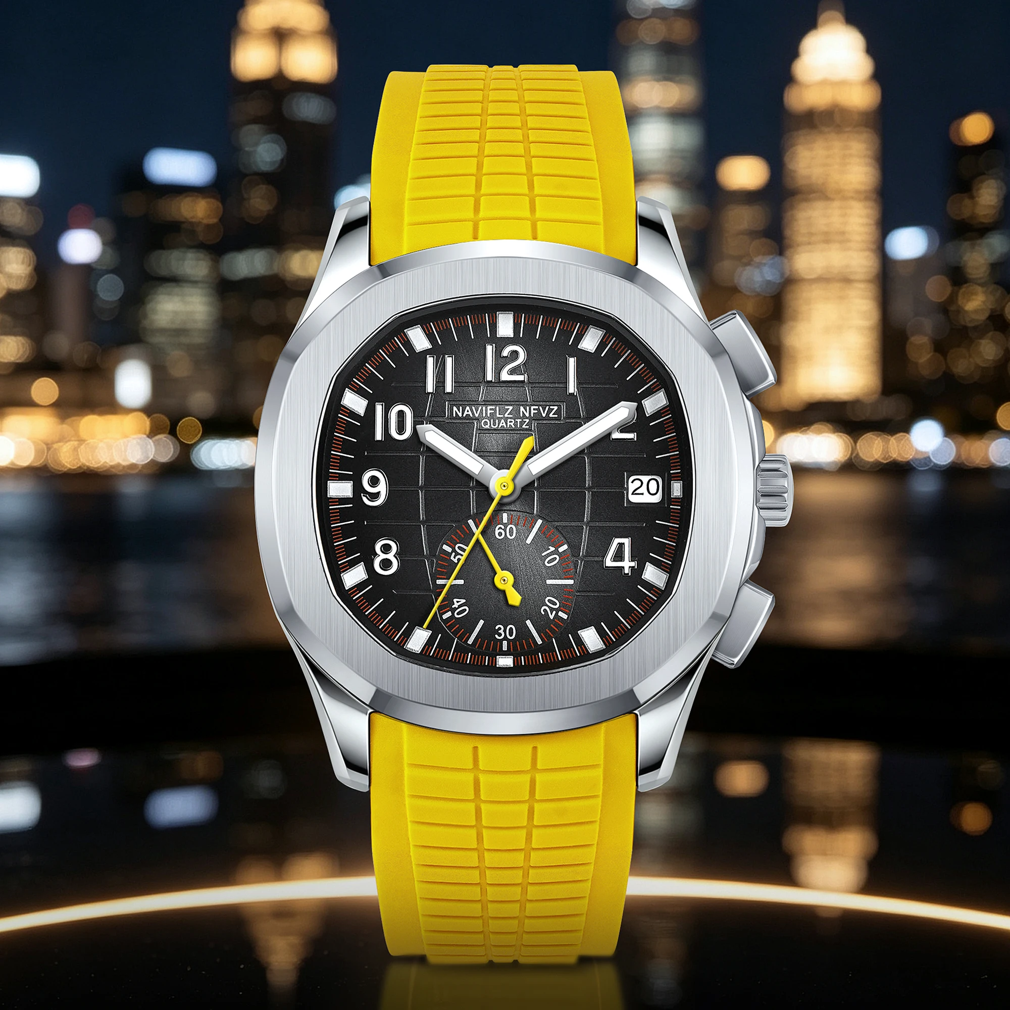NAVIFLZ NFVZ 2026 New Model Imported Japanese Quartz Movement 50M Waterproof Multi-Function Sports Watch with Date Calendar